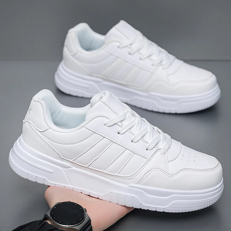 Brand Leather Sneakers Men Trend Casual Skateboard Shoes Thick Soles Platform Plus Big Size 50 51 52 Factory direct sales