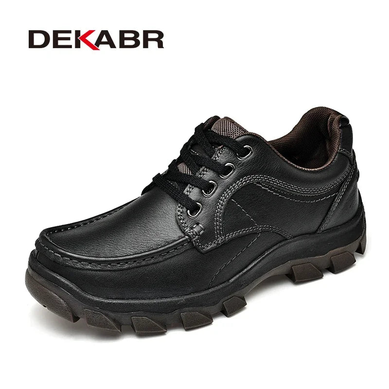 DEKABR New Man Genuine Leather Loafers Men Moccasin Sneakers Flat High Quality Causal Men Shoes Footwear Boat Shoes Size 38-45