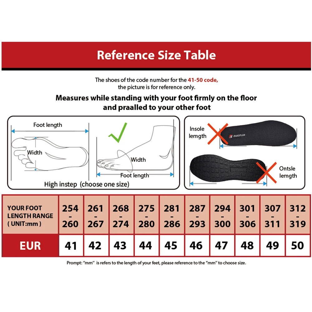Baasploa Lightweight Running Shoes For Men Casual Men's Designer Mesh Sneakers Lace-Up Male Outdoor Sports Walking Shoe