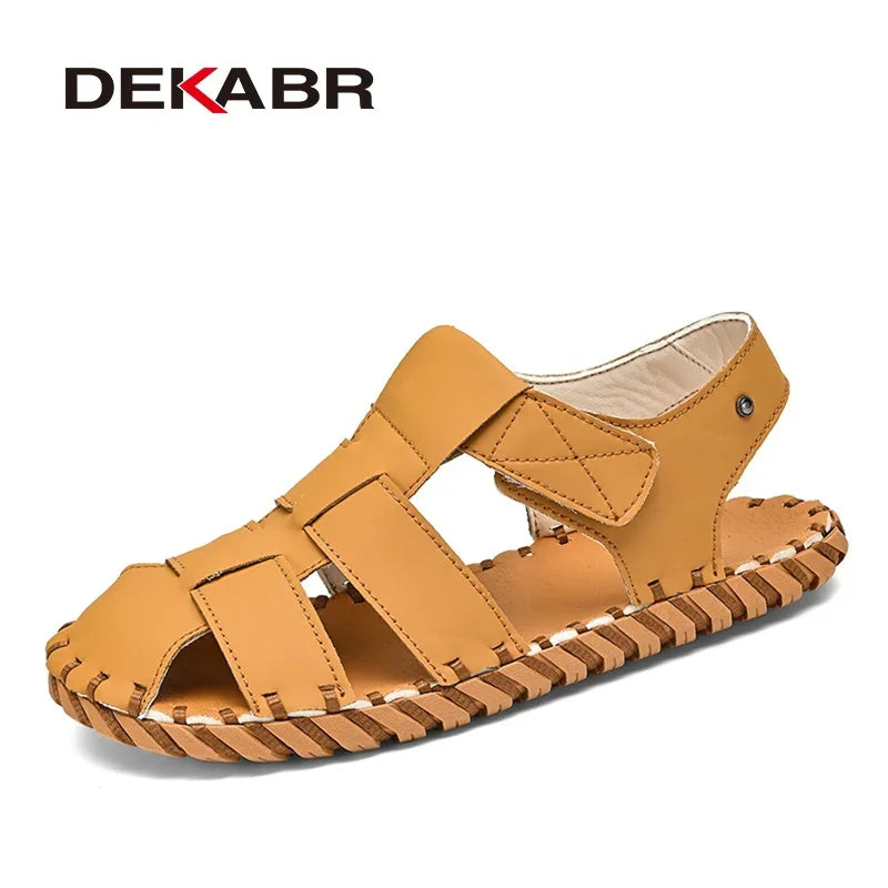 DEKABR Handmade Men Sandals Leisure Beach Shoes Fashion Boy Luxus Pu Leather Big Plus Size 38-46 Shoes Men