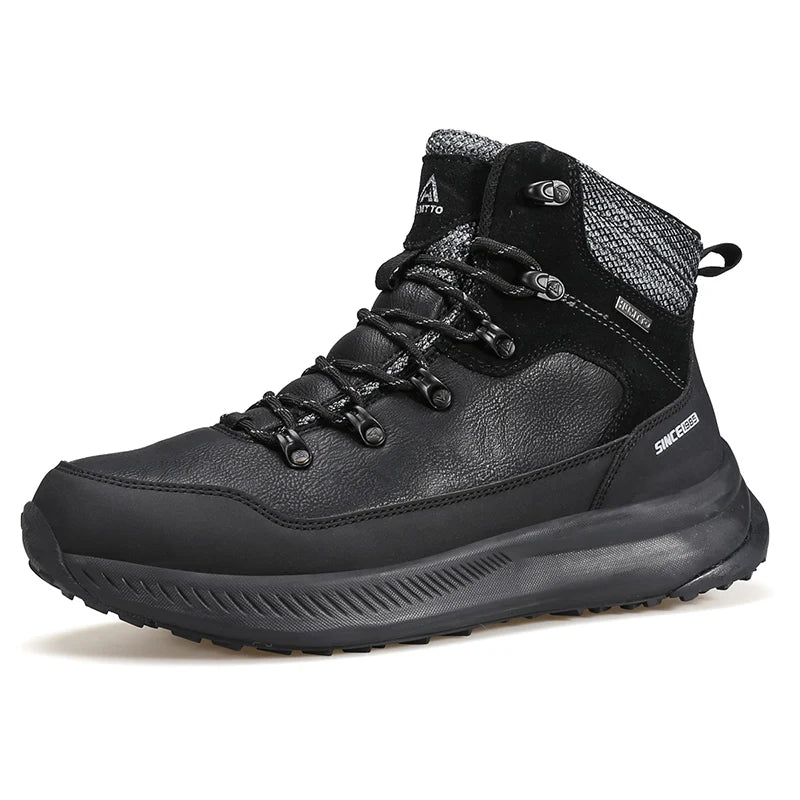 HUMTTO Bottes de neige d'hiver Chaussures de randonnée en cuir pour hommes Sports imperméables Hommes Designer de luxe en plein air Escalade Trekking Baskets