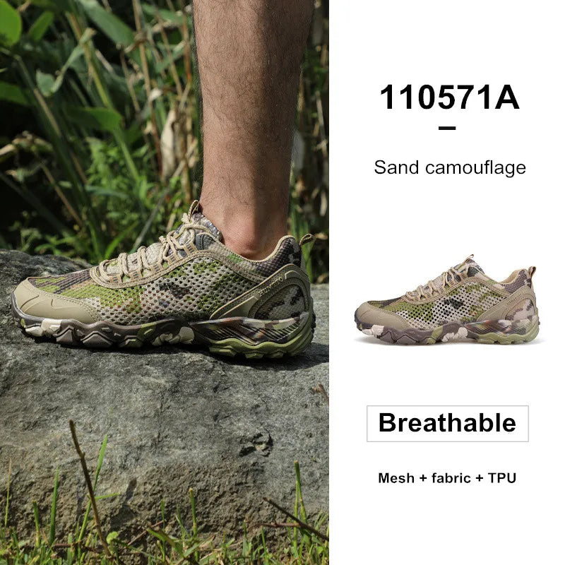 Humtto – Chaussures de randonnée en cuir résistantes à l’usure pour hommes, chaussures de sport de plein air à lacets, baskets d’escalade, de trekking et de chasse
