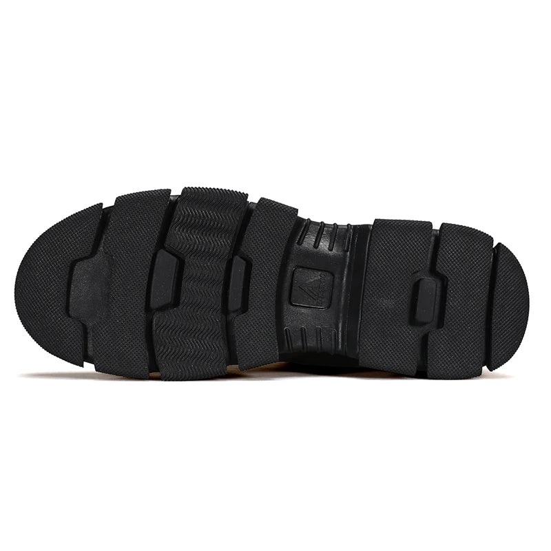 HUMTTO Chaussures de randonnée respirantes en cuir véritable pour hommes, chaussures de sport antidérapantes pour hommes, baskets de sécurité d'extérieur pour l'hiver