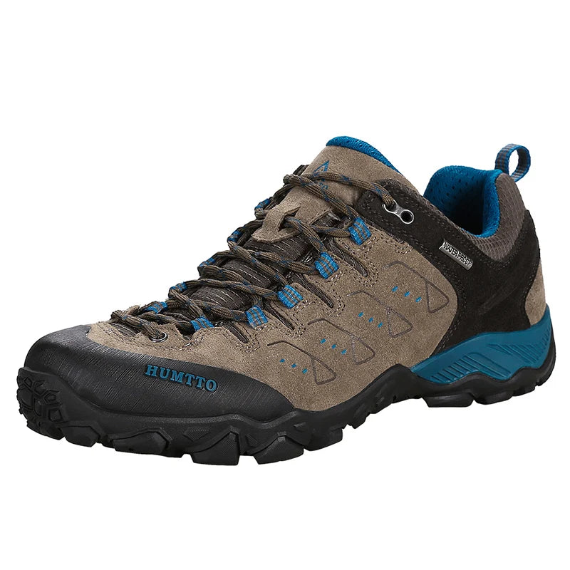 HUMTTO Hiking Shoes Genuine Leather Men's Sports Shoes Non-slip Winter Outdoor Safety Sneakers Breathable Trekking Boots for Men