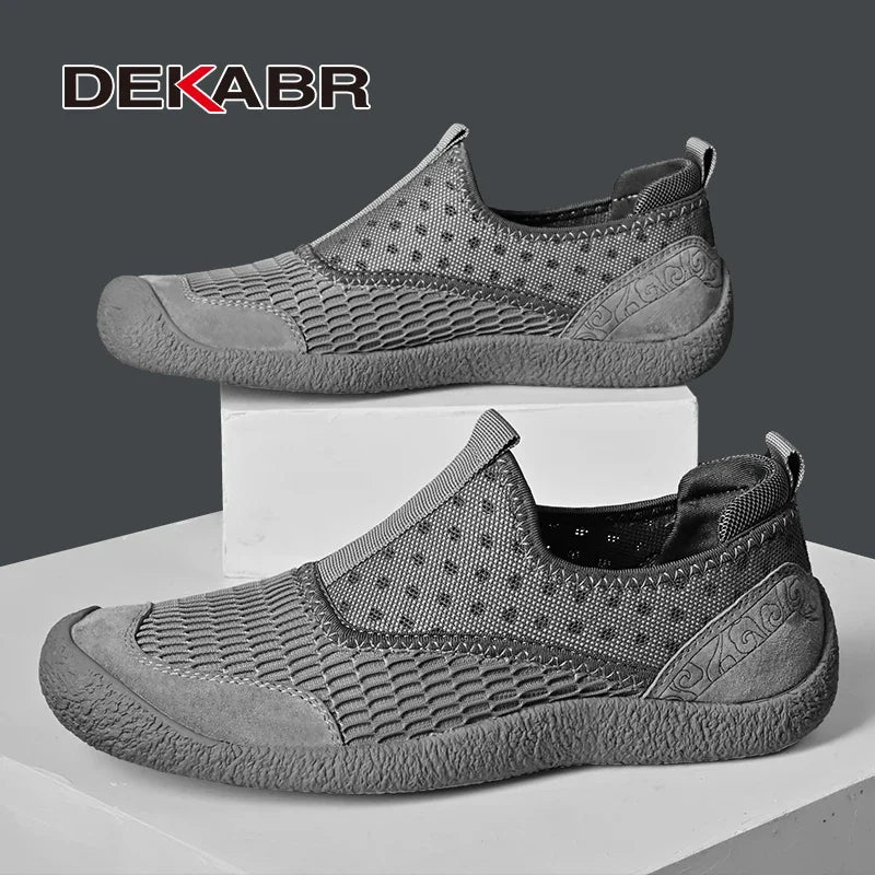 DEKABR Male Casual Shoes Breathable Mesh Summer Comfortable Non-Slip Rubber Outsole Shoes