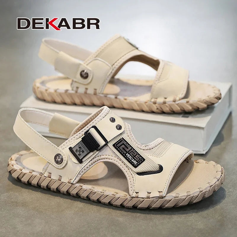 DEKABR 38-46 Summer Fashion Luxus Boy Pu Leather Slippers Tênis Masculino Casual Men's Sandals Shoes