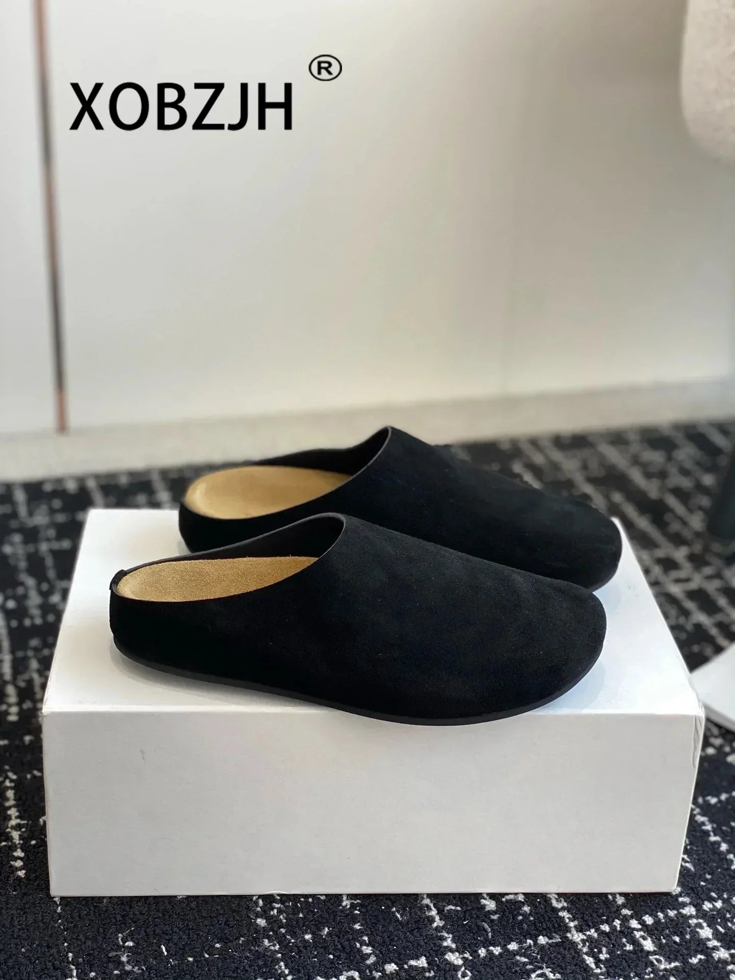 2024 Flat Slippers High Quality New Women KidSuede Mules Shoes Round Toe Casual ComfortSlides Woman Thick Sole Slippers Woman