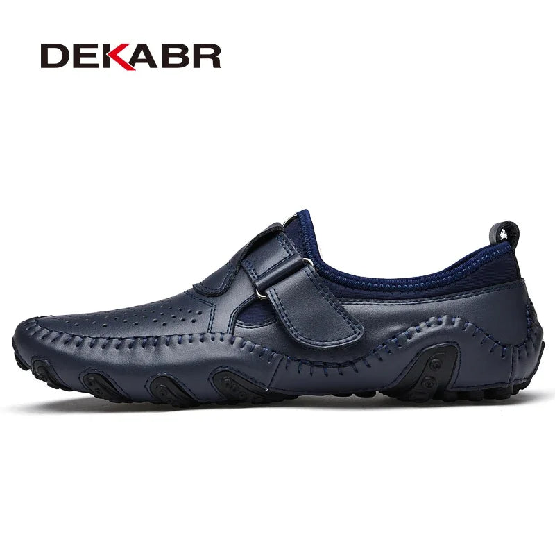 DEKABR Fashion Loafer Shoes Men Genuine Leather Soft Comfy Slip-on Moccasins Handmade Man Casual Shoes Drive Walk Luxury Leisure