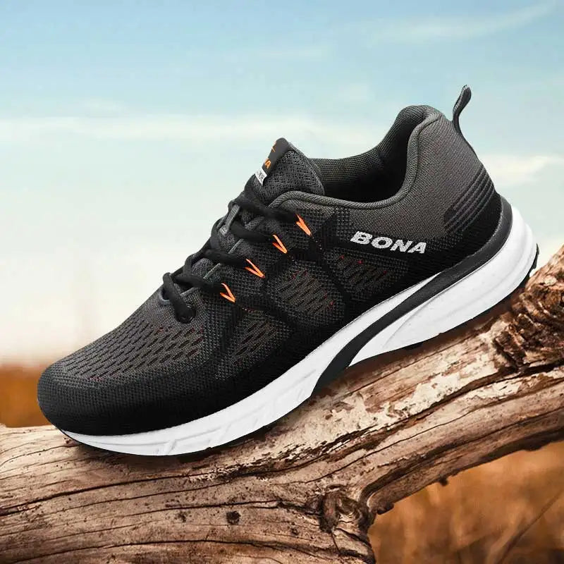 BONA comfortable running shoes, breathable and non slip sports shoes, mesh training shoes, casual