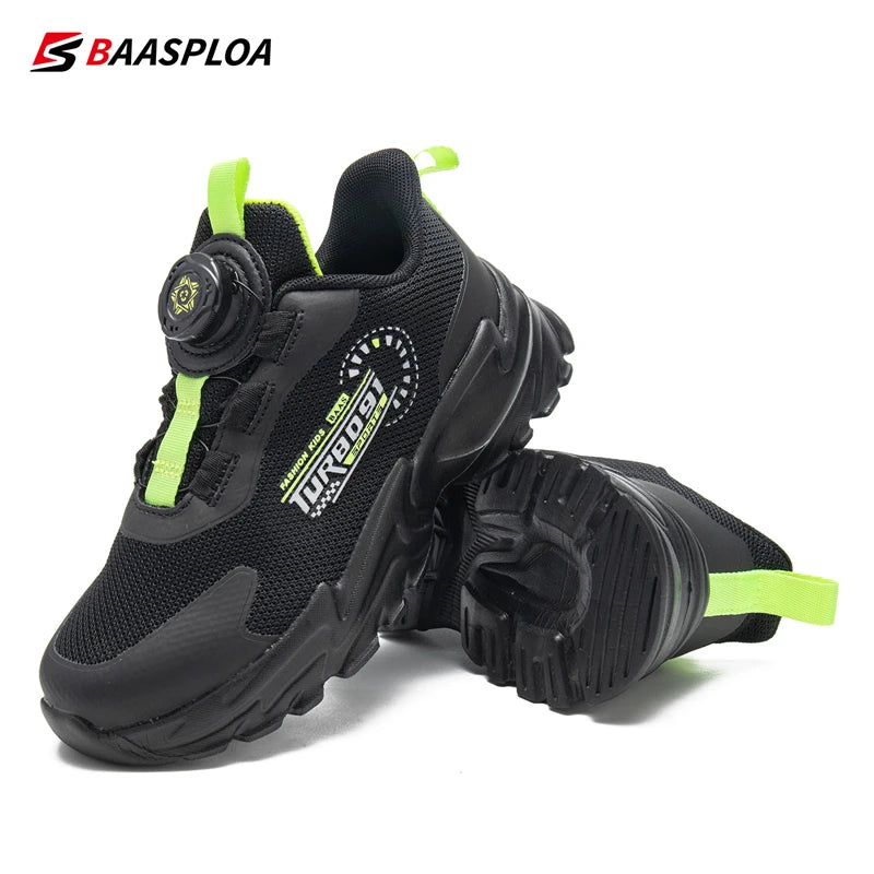 Baasploa Children Walking Shoes New Casual Mesh Lightweight Breathable Sneakers ﻿Kids Outdoor Fashion Non-slip Running Shoes