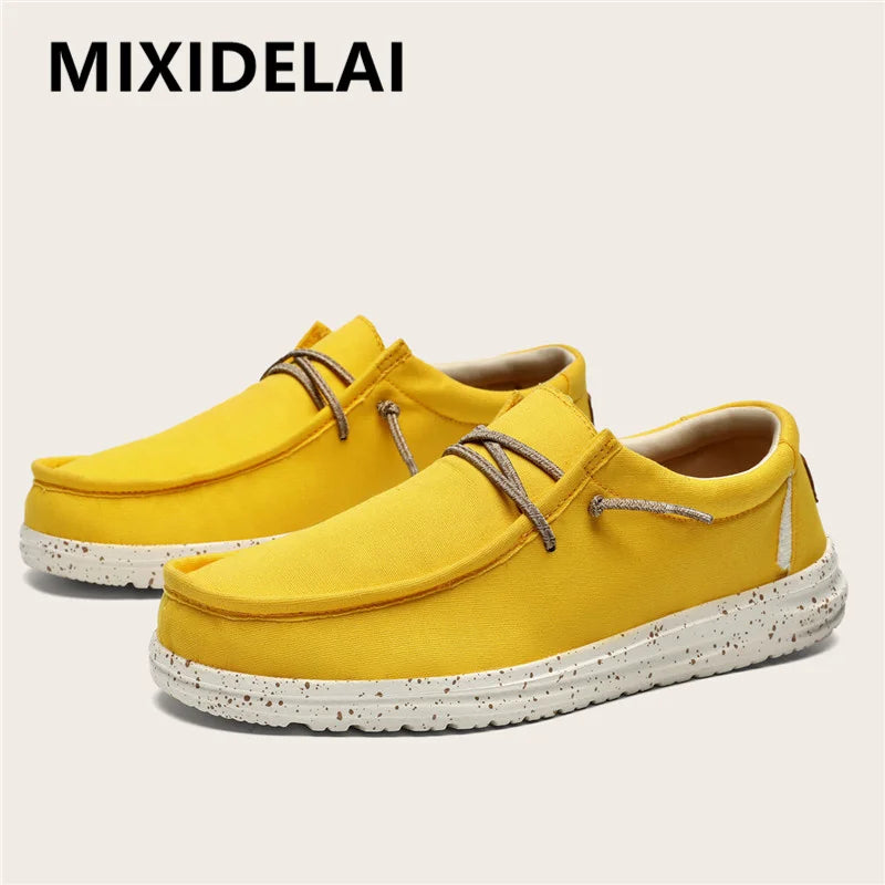Chaussures décontractées pour hommes, grandes tailles 40-48, baskets plates d'extérieur pour hommes, chaussures bateau légères, mocassins de conduite, chaussures respirantes en toile pour hommes