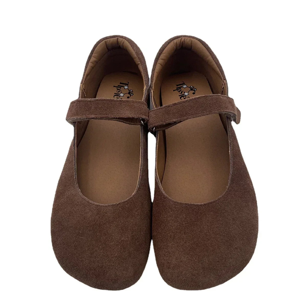 Tipsietoes 2025 Sprinng Autumn Barefoot Cow Suede Genuine Leather Women Ballerina With Zero Drop Flat Soft Sole Wider Toe Box