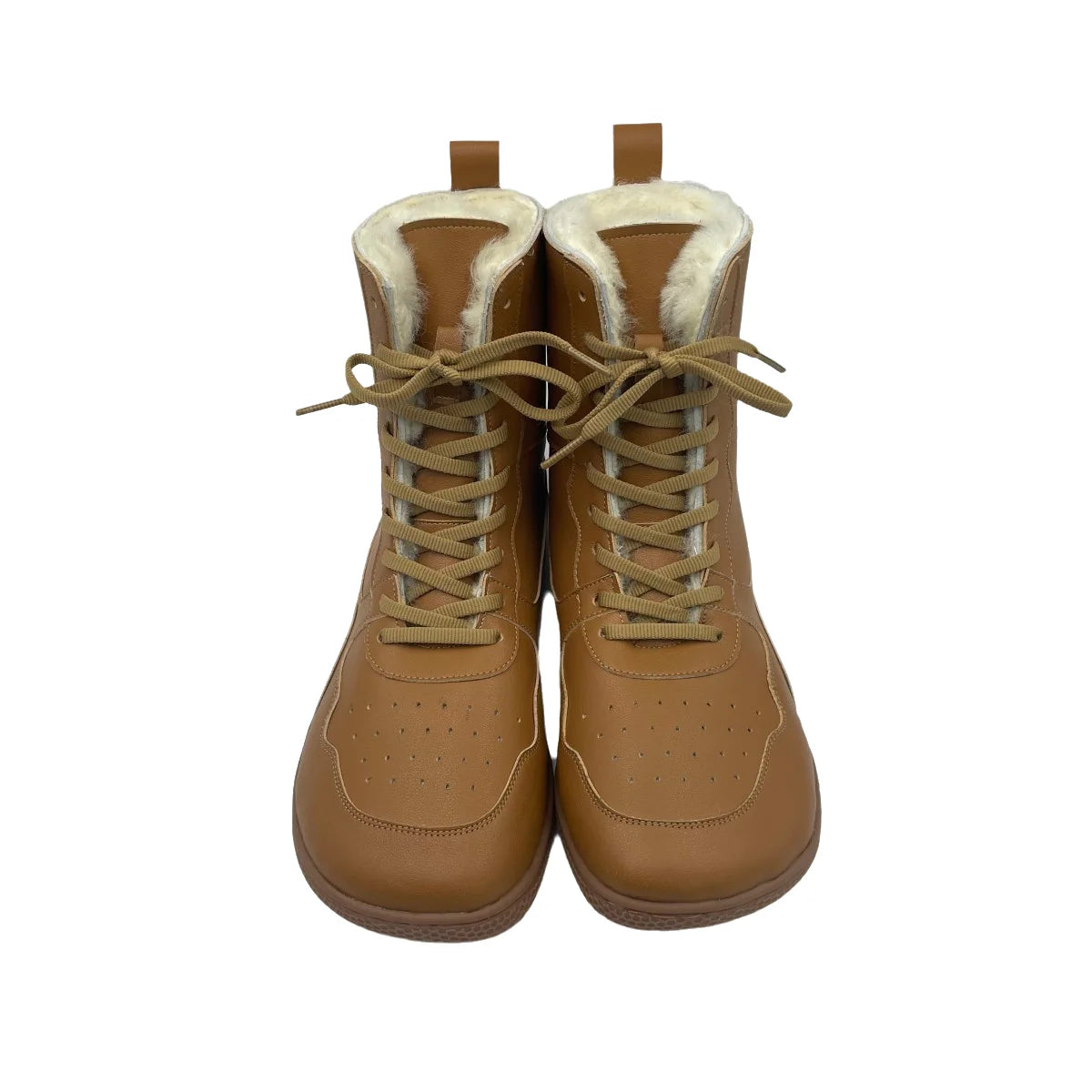 Tipsietoes Barefoot Genuine Leather Winter Middle-High Boots Real Natural Fur Linning Warm Men Women Warmer Light Weight