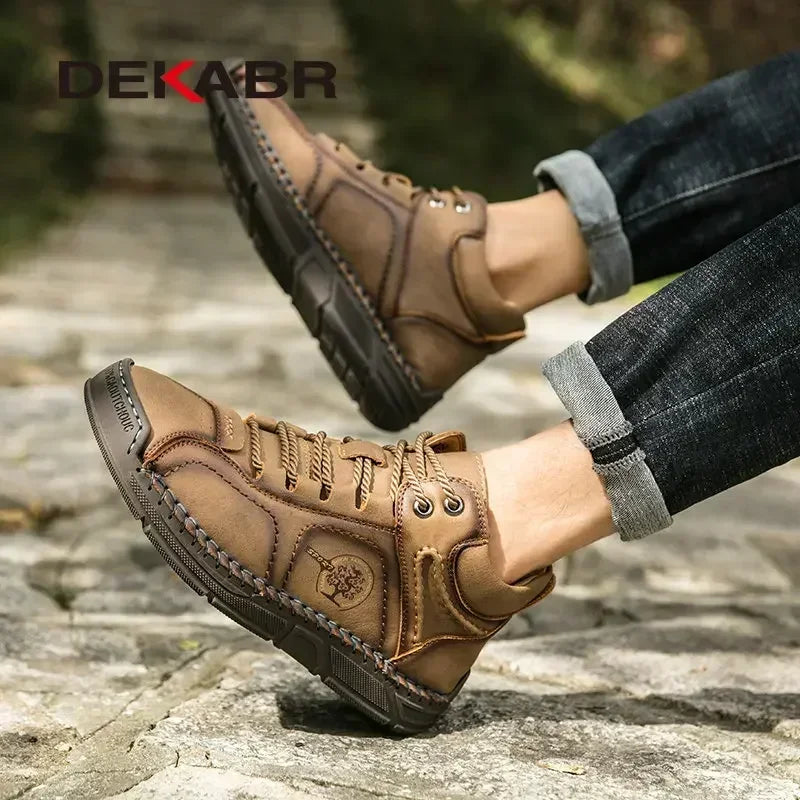 DEKABR Brand Handmade Boots For Men High Top Casual Shoes Autumn Winter Man Trend Boots Men British Style Snow Boots Footwear