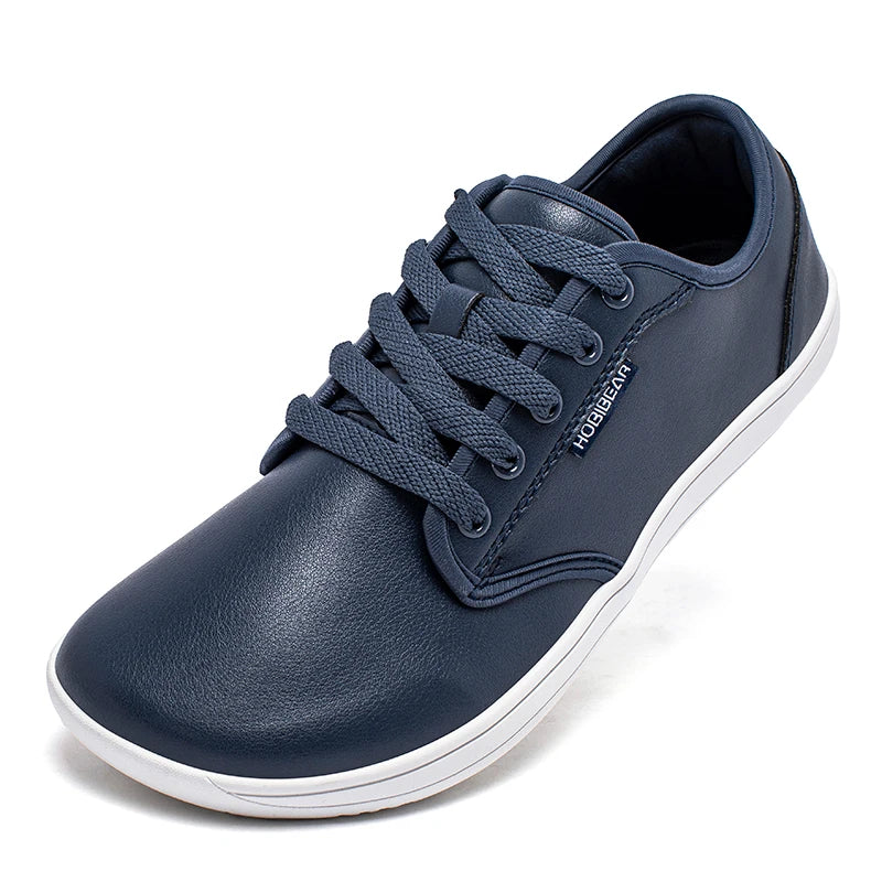 HOBIBEAR Unisex Wide Barefoot Shoes Women Men Zero Drop Minimalist Sneakers Artificial Leather Trail Walking Shoes