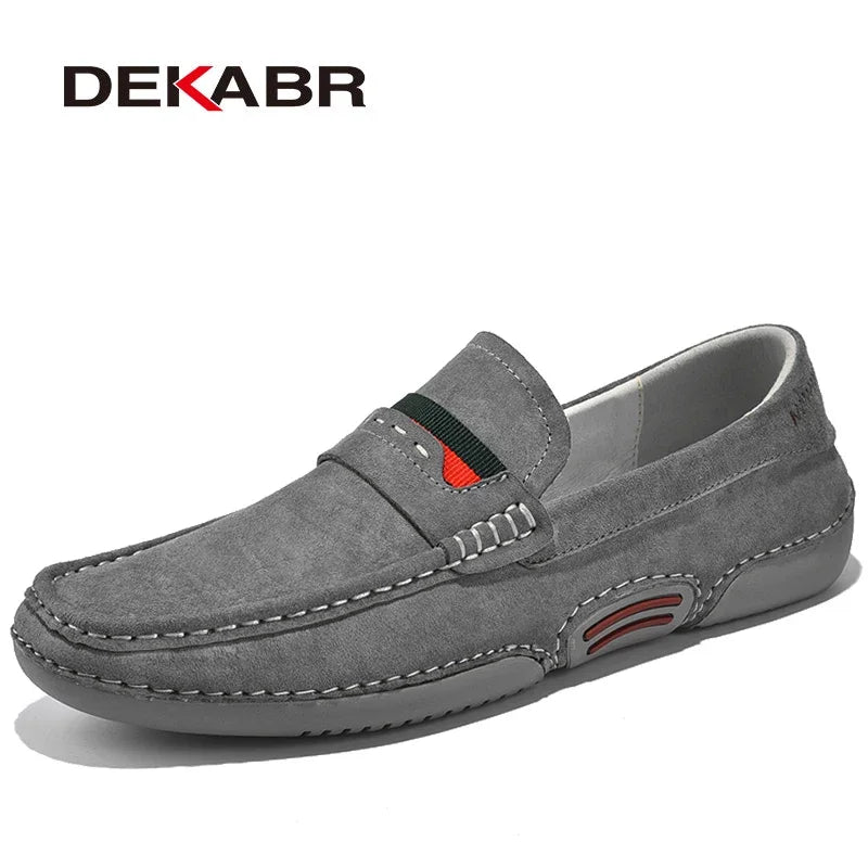 DEKABR Summer Men Casual Shoes Luxury Brand Genuine Leather Men Loafers Moccasins Breathable Slip on Italian Style Driving Shoes