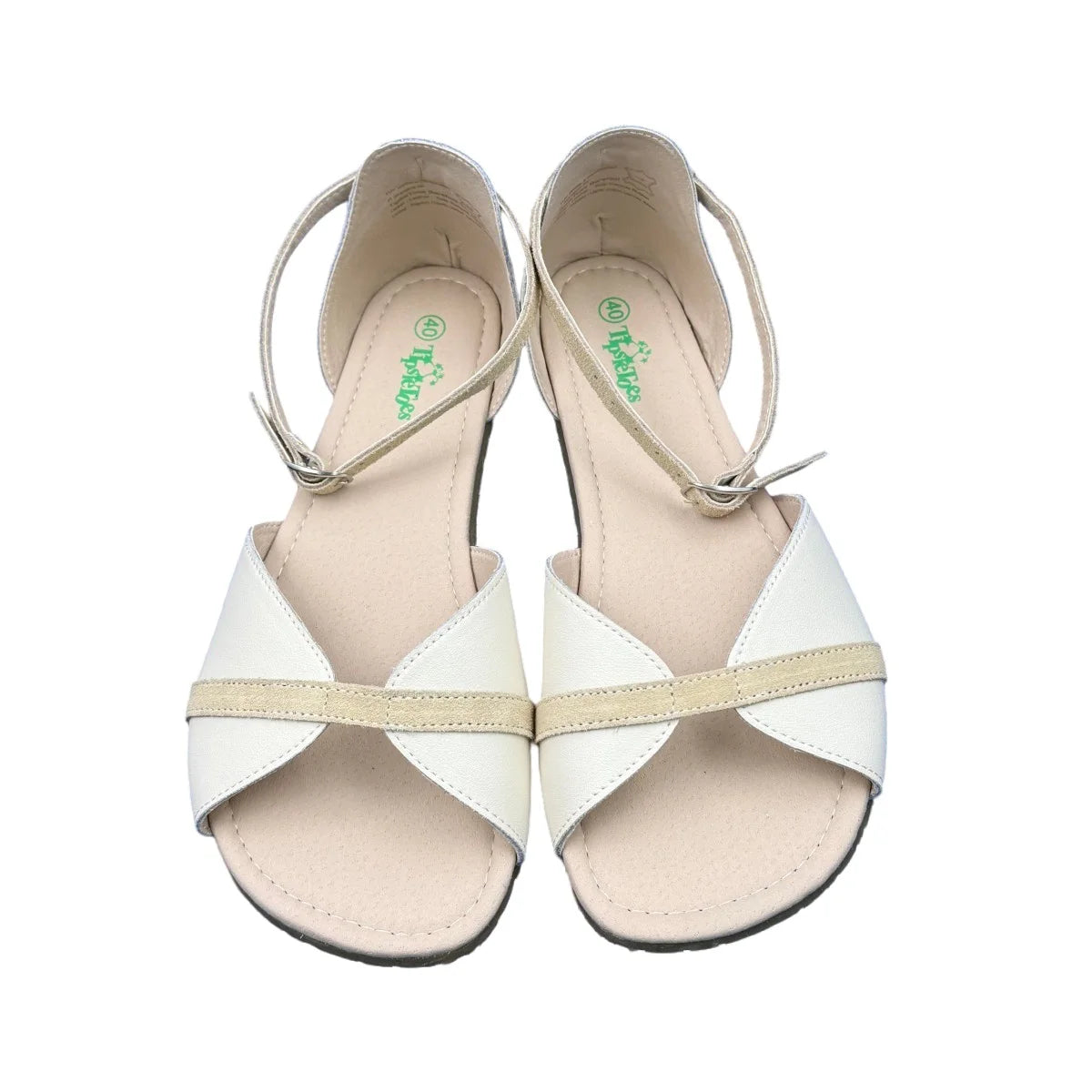 Tipsietoes Sprinng Summer 2025  Barefoot Genuine Leather Flat Sandals Women With Soft Sole Zero Drop Wider Toes Box LIght Weight