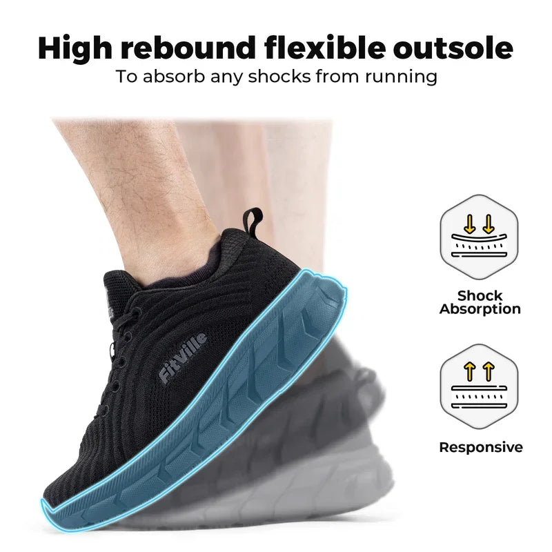 FitVille Wide Toe Box Shoes for Men Cushioned Well Extra Wide Width Shoes Non Slip Wide Lightweight Breathable Running Shoes