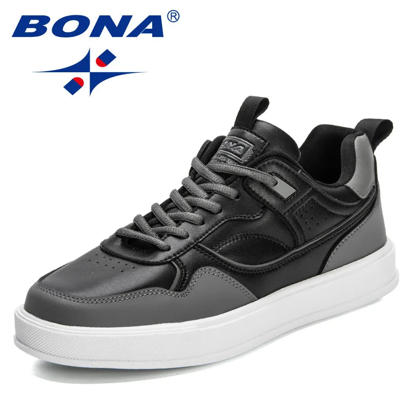 BONA  New Designers Casual Shoes Trendy Sneakers Men Italian Breathable Leisure Shoes Man Non-slip Footwear Vulcanized Shoes