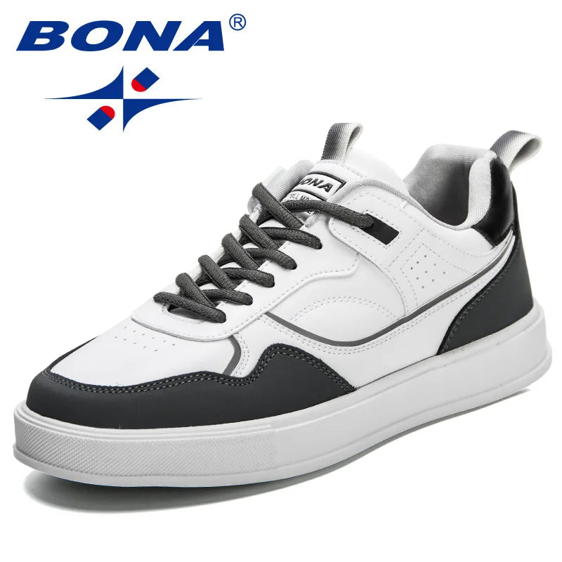 BONA  New Designers Casual Shoes Trendy Sneakers Men Italian Breathable Leisure Shoes Man Non-slip Footwear Vulcanized Shoes