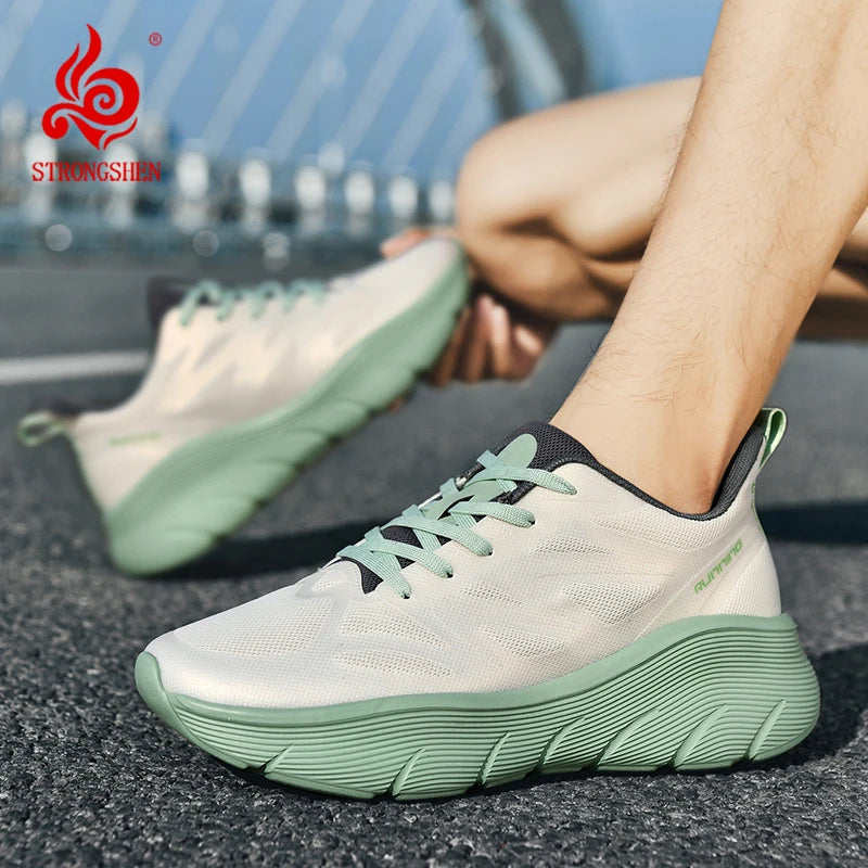 STRONGSHEN Luxury Brands Men Running Shoes Chunky Sneakers Basketball Shoes Hiking Walking Shoes Unisex Women Sneakers Plus Size