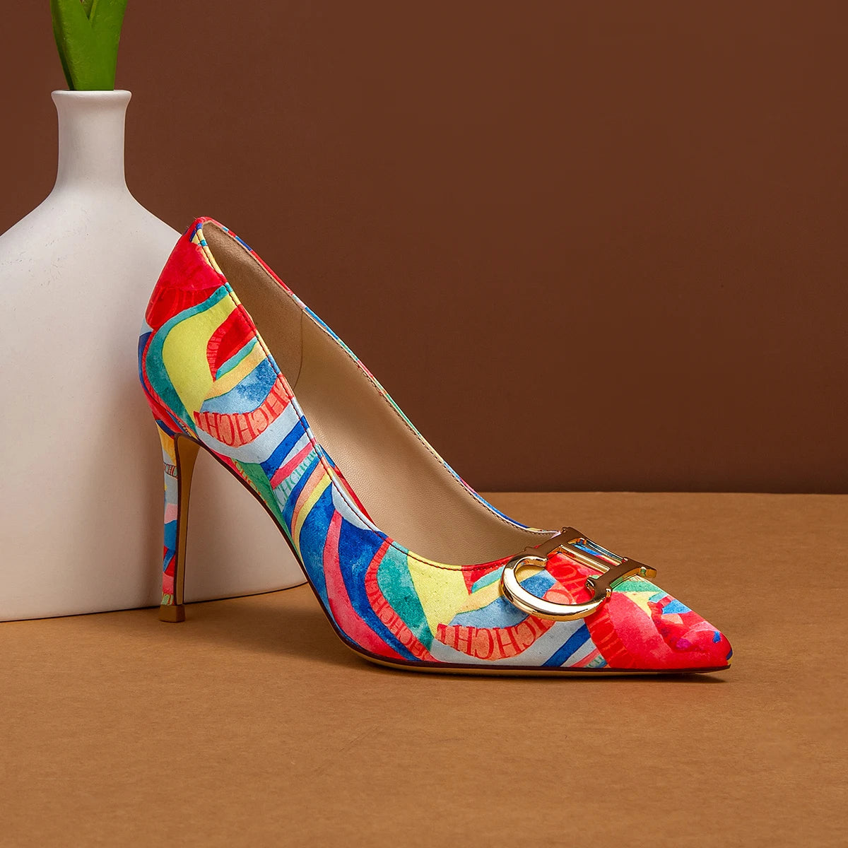 Women's Shoes Luxury High-End Elegant Banquet Female High Heels Classic Fashion Multi-Color Button Design 9cm Lady High Heels ﻿