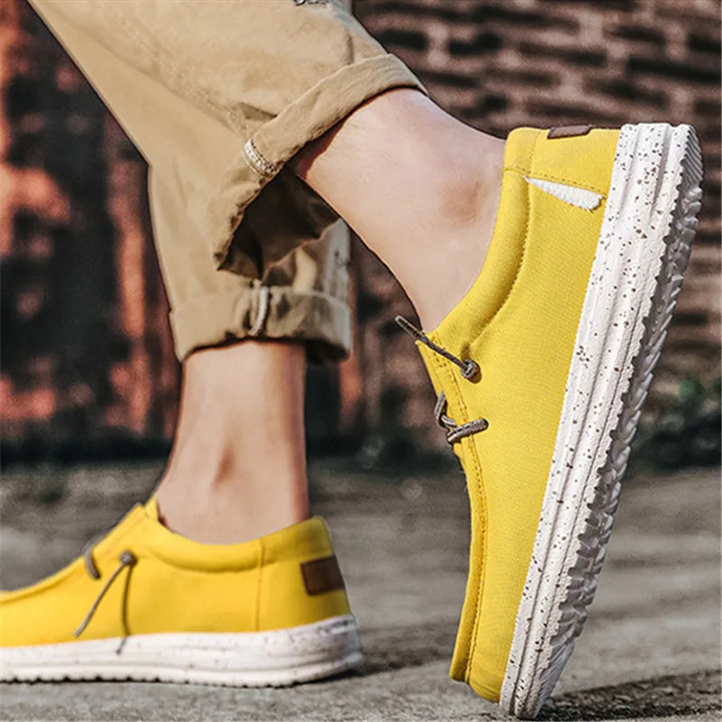 Chaussures décontractées pour hommes, grandes tailles 40-48, baskets plates d'extérieur pour hommes, chaussures bateau légères, mocassins de conduite, chaussures respirantes en toile pour hommes