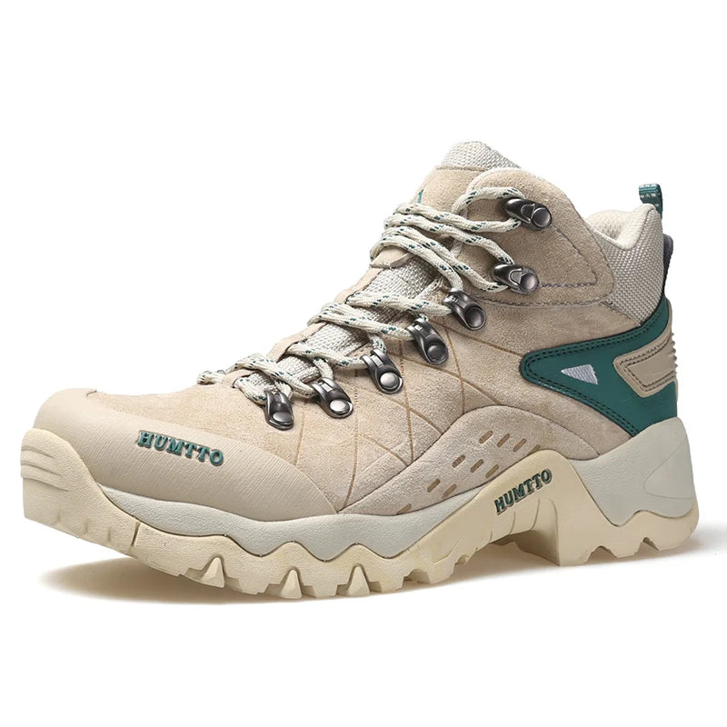 HUMTTO Chaussures de randonnée en cuir pour femmes, baskets de sport antidérapantes, respirantes et de sécurité pour l'hiver