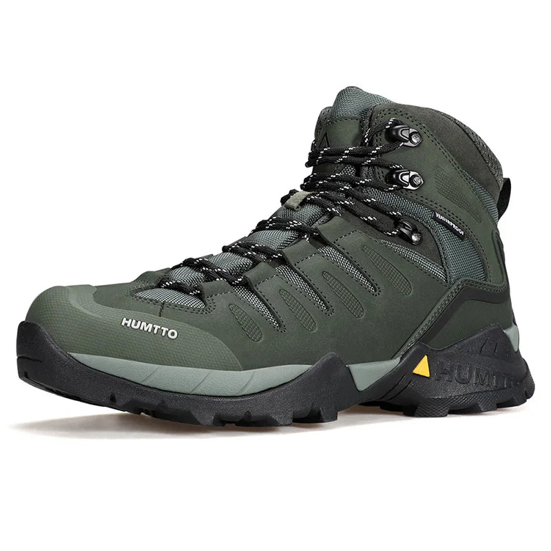 HUMTTO Shoes for Men Genuine Leather Hiking Men's Sports Shoes Non-slip Winter Outdoor Safety Sneakers Breathable Trekking Boots