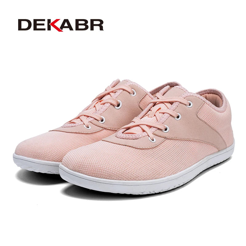 DEKABR New Couple Shoes New Style Flying Weaving Breathable Basic Lace Up Pedaling Lazy Summer Casual Sneakers