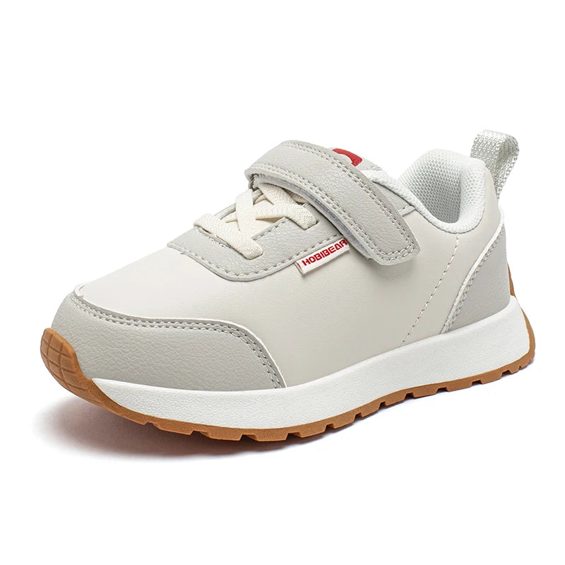 HOBIBEAR Kids Running Shoes Boys Girls Non Slip Casual Sneaker Hook Loop Artificial Leather Walking Shoes