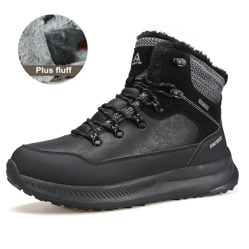 HUMTTO Bottes de neige d'hiver Chaussures de randonnée en cuir pour hommes Sports imperméables Hommes Designer de luxe en plein air Escalade Trekking Baskets