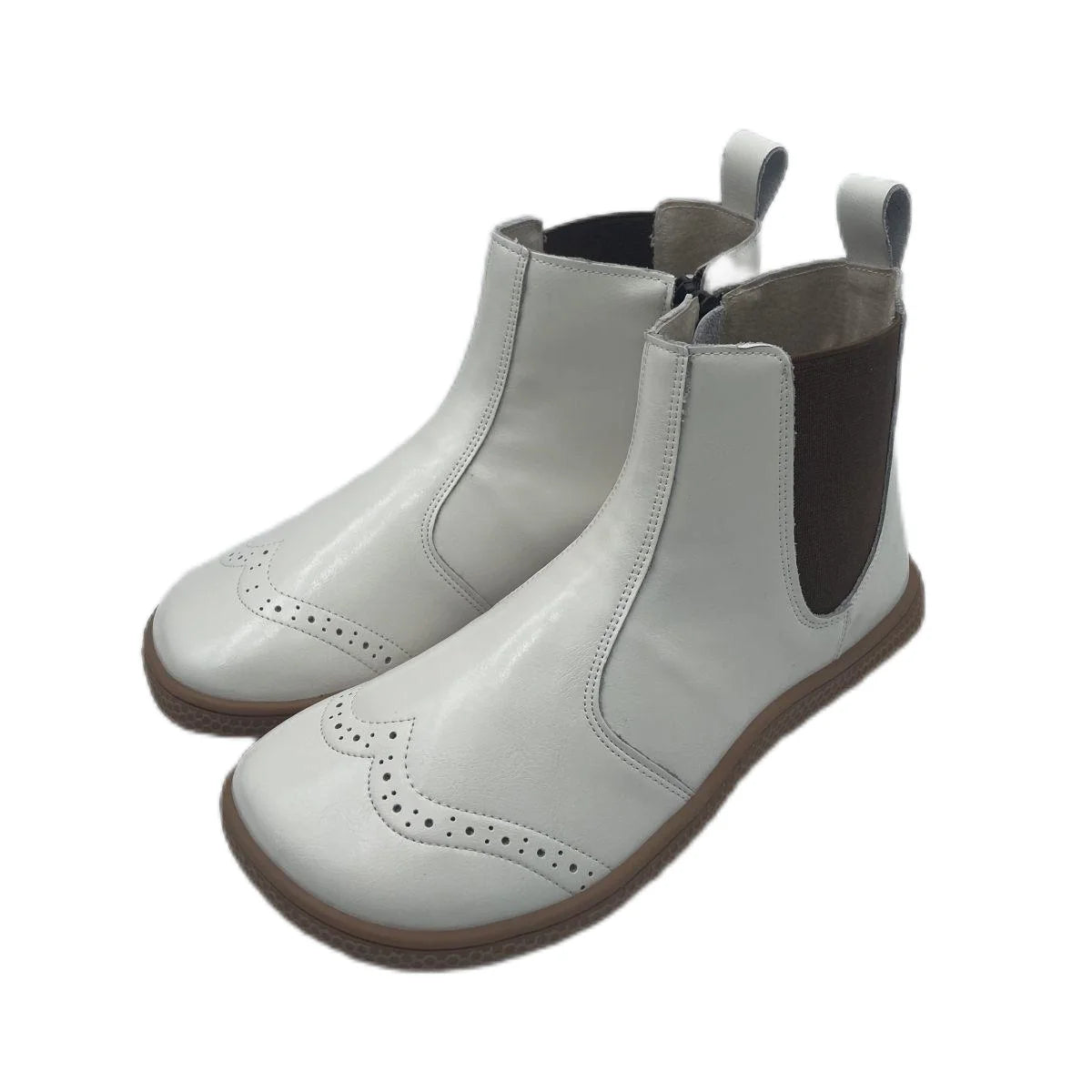 Tipsietoes Chelsea Barefoot Autumn Genuine Leather Boots With Leather Linning Inside Women Wider Toes Box Zero Soft Drop Sole
