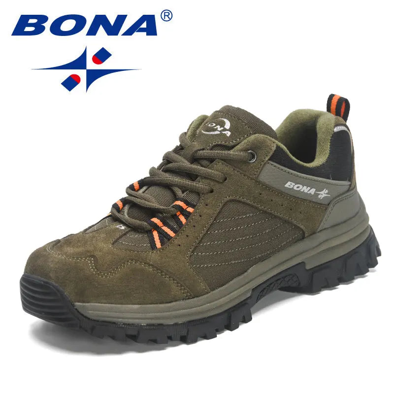 BONA New Designers  Wear resistance and skid resistance Hiking Shoes Trekking Sneakers Men Shoes Man Trekking Walking Joggi