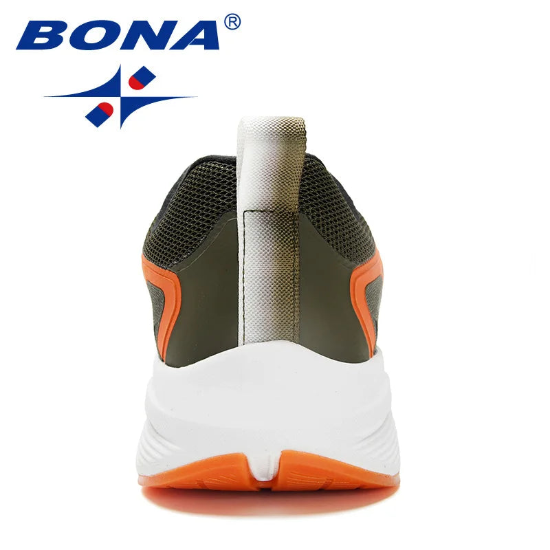 BONA Men's Sports Shoes Comfortable Running Shoes Anti slip Breathable Men's Shoes