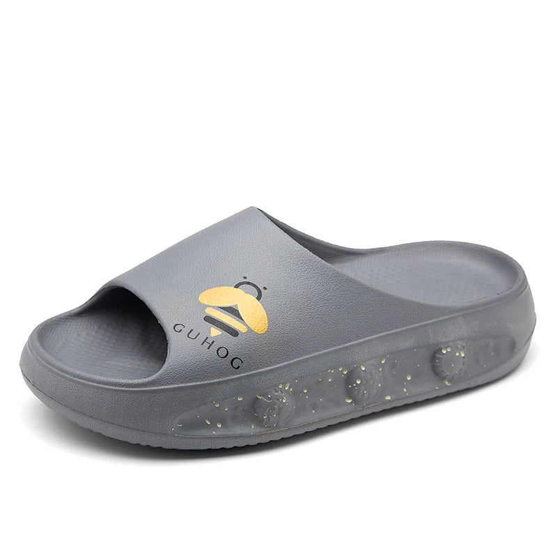 STRONGSHEN Luminous Men Slippers EVA Comfortable Flip Flops Summer Sandals Home Bathroom Anti-Slip Platform Outdoor Beach Shoes