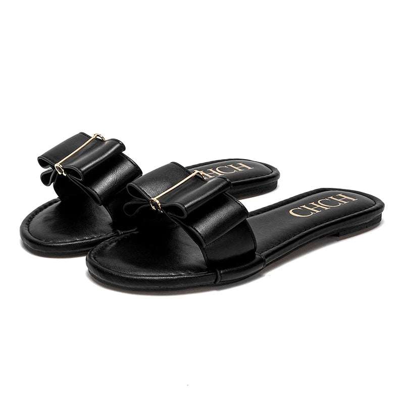 Slippers high quality PU flat women's shoes red shoes luxury brand new listing