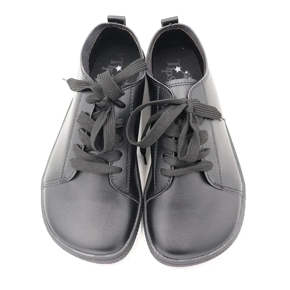 Tipsietoes 2025 Sprinng Barefoot Leather Sneaker For Women Flat Soft Thin Out Sole Zero Drop Wider Toe Box Flexible Light Weight