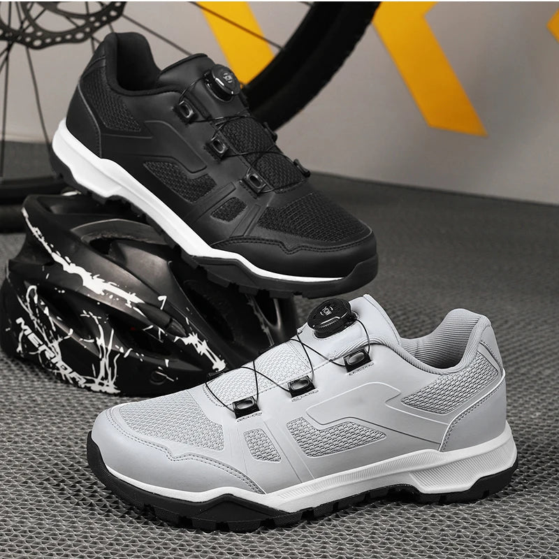 Cycling Shoes Man Mtb Cycling Sneaker Flat Pedal Bicycle Shoes Cleat Shoes Bicycle Mountain Bike Shoe Racing Lock Footwear Black