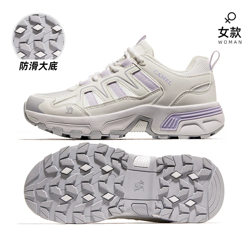 GOLDEN CMAEL Mesh Hiking Shoes Men Women Sneakers Breathable Non-slip Sports Running Trekking Shoes for Men Summer 2025 New
