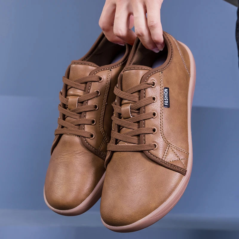 New Minimalist Shoes for Men Women Wide Toe Barefoot Zero Drop Shoes Casual Artificial Leather Lightweight Walking Sneakers