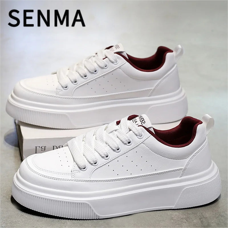 SENMA Men's Shoes 2025 Breathable Sports Shoes Luxury Men's Sneakers Youth Casual Versatile Pure White Board Shoes Tennis shoes