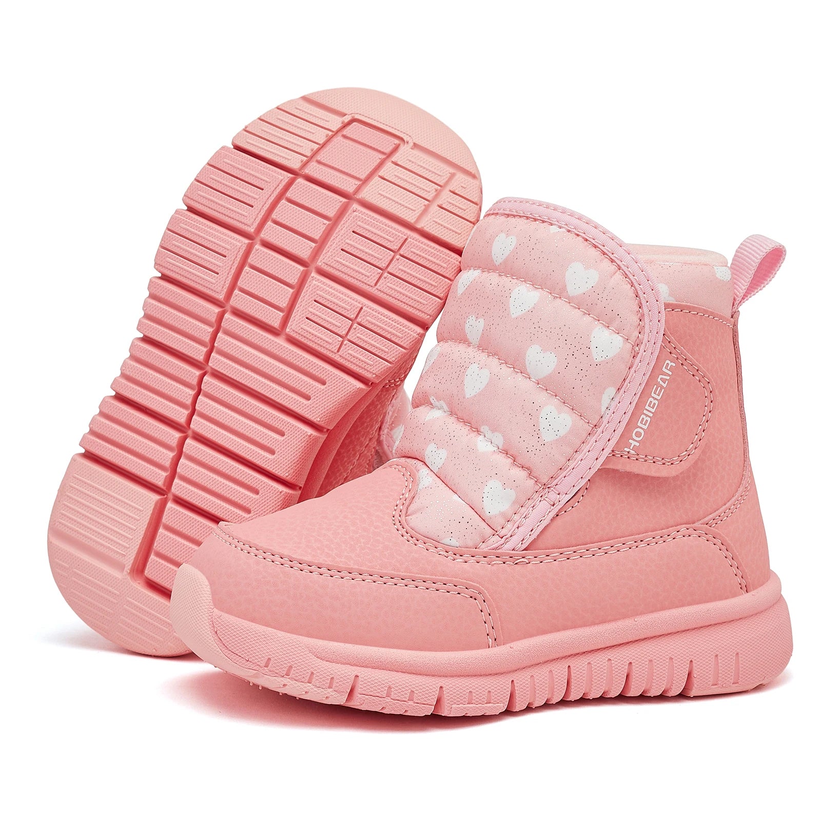 HOBIBEAR Kids Winter Snow Boots for Boys Girls Outdoor Waterproof Warm Hook Loop Little/Big/Kid Boots