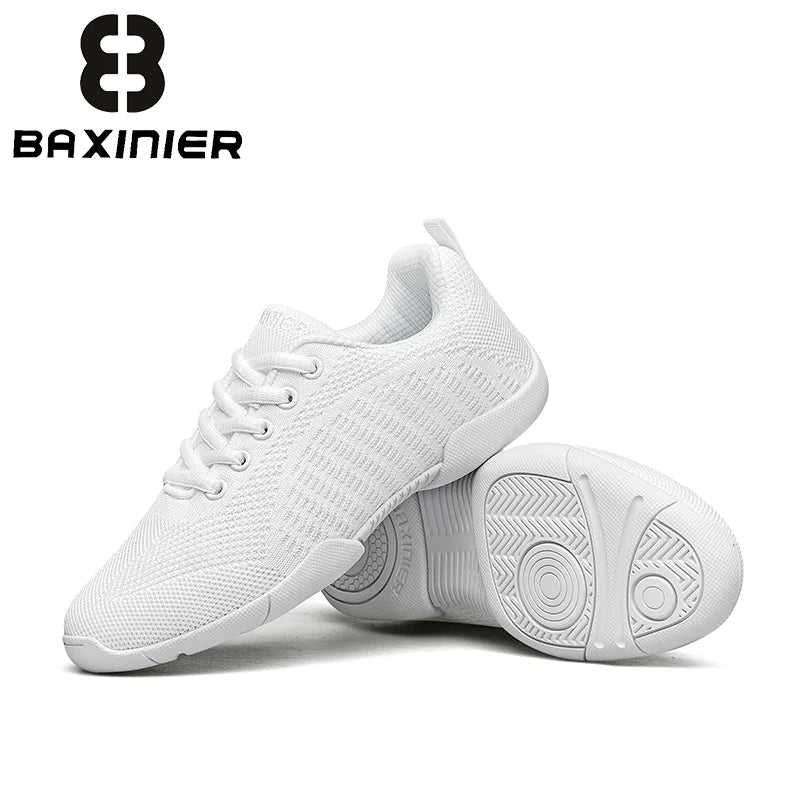 White Cheer Shoes for Girls Youth Cheerleading Shoes Dance Tumbling Sneakers Tennis Hip Hop Walking Sneakers