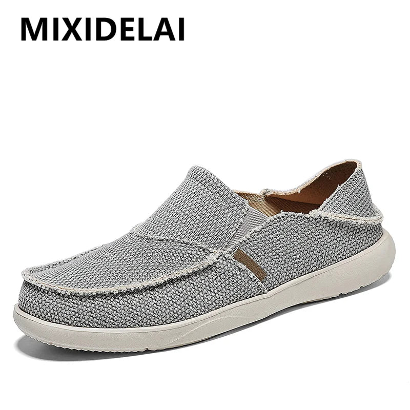 Chaussures décontractées confortables et légères pour hommes, nouvelle collection printemps-été, en toile, à enfiler, de marque, à la mode, mocassins plats