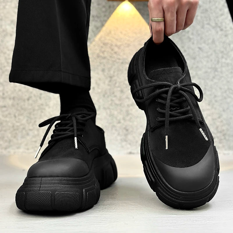 STRONGSHEN Mens Casual Shoes Thick Bottom Leather Shoes Men Sneakers Design High Quality Man Oxfords Shoes Formal Dress Footwear