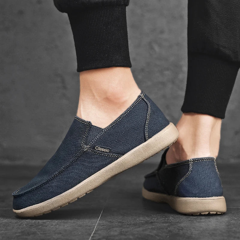 Baskets tendance en toile respirantes pour homme, chaussures de marche et de conduite confortables, chaussures plates décontractées pour l'extérieur