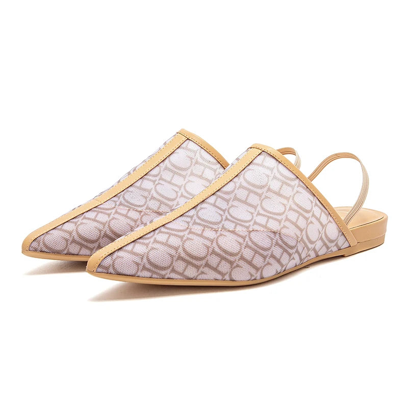 Pointed Toe Slippers Luxury Branded Casual Shoes Flat Strappy Home Outdoor Beach Walking Shoes