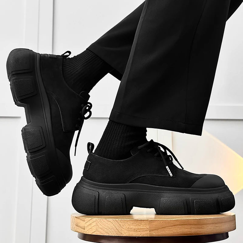 STRONGSHEN Mens Casual Shoes Thick Bottom Leather Shoes Men Sneakers Design High Quality Man Oxfords Shoes Formal Dress Footwear