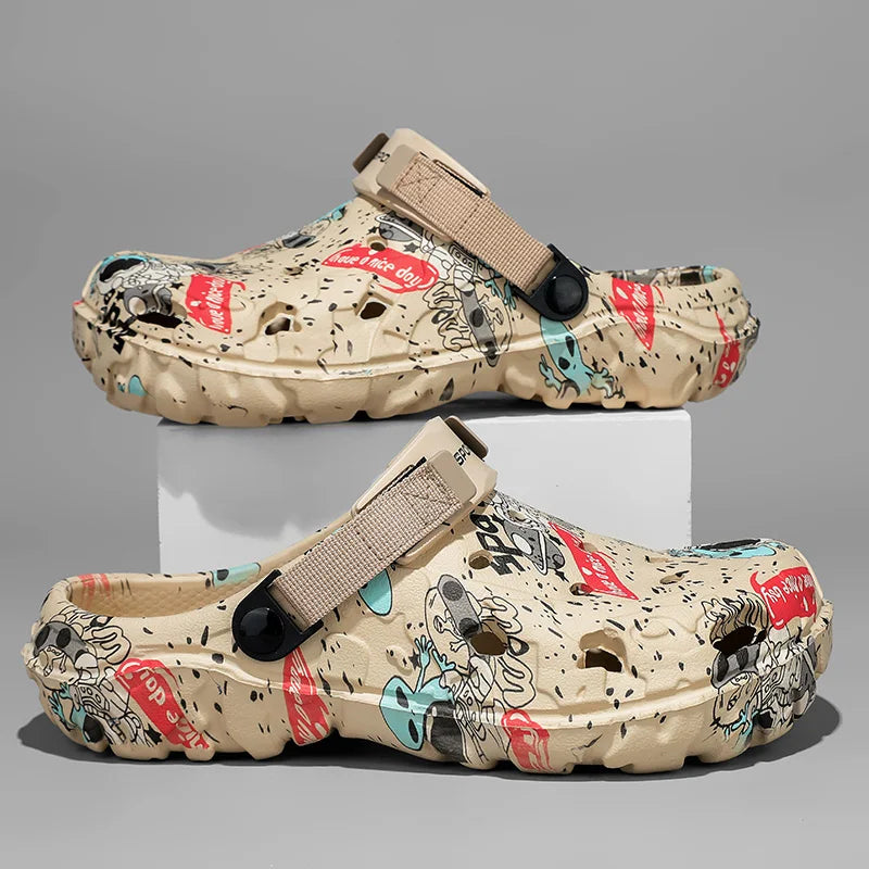Summer Men's Clogs Rubber Sandals Man Home Garden Shoes Beach Slippers Men Big Size 47 48 Comfortable Soft Bottom Lightweight